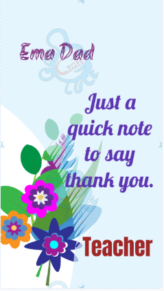 thank you message for teacher from parent