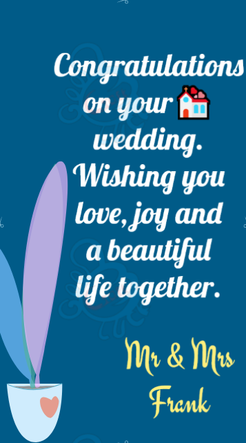 wedding congratulations message animated greeting card