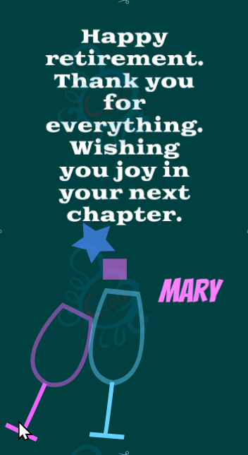 message for a colleague who is retiring animated greeting card