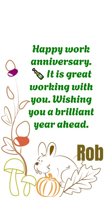work anniversary messages animated greeting card