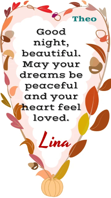 good night message for her animated greeting card