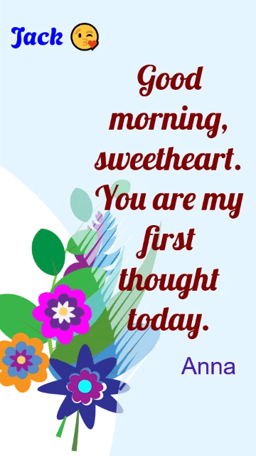good morning messages for her animated greeting card