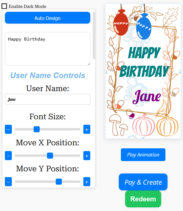 Personalised Animated Greeting Card Maker