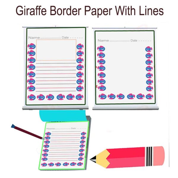 Children's lined handwriting paper - writing paper with picture box - writing paper with borders