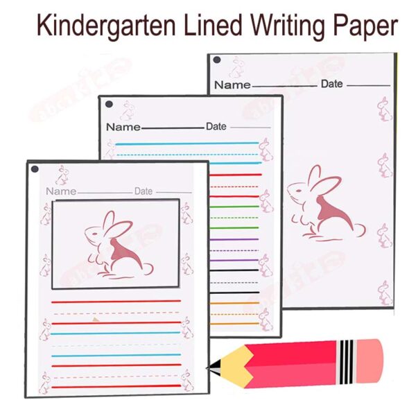 kindergarten lined writing paper with bunny borders - Handwriting lined paper for kids