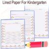 Lined paper for kindergarten with squirrel border, handwriting lined paper, goodluckcraft